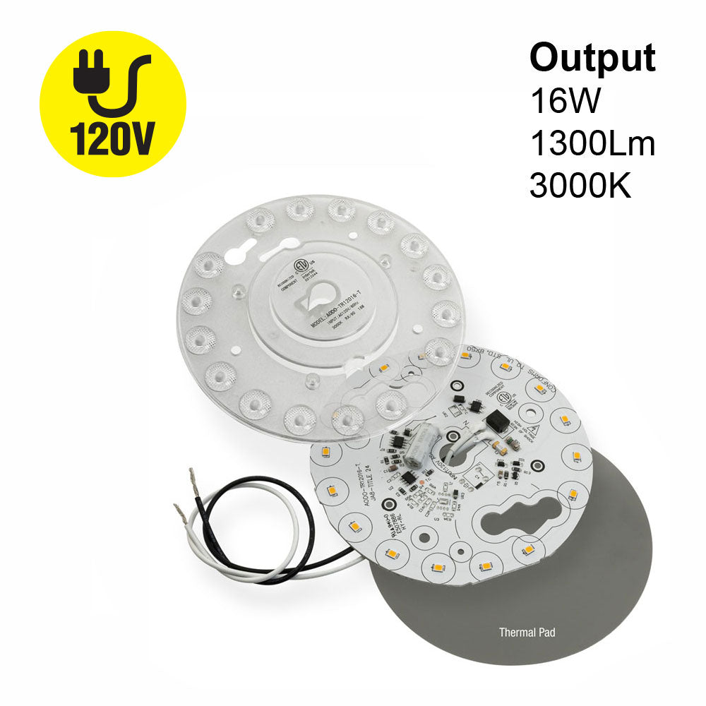 4.7 inch Round Disc LED Module TR12016-T 120V 16W 3000K – Gekpower-Canada