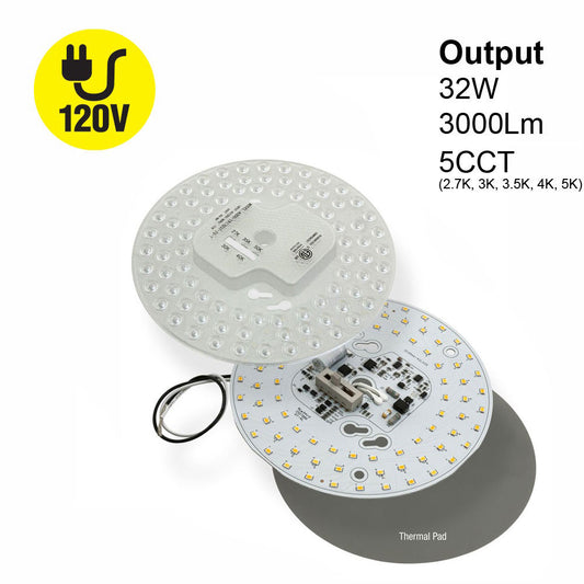 6.6 inch Round Disc LED Module TR17032-2S-T, 120V 32W  5CCT(2.7K, 3K, 3.5K, 4K, 5K)