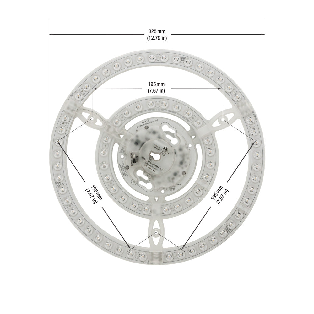 12.6 inch Round Disc LED Module TR32045-2S-T, 120V 30W 3CCT(3K, 4K, 5K), gekpower