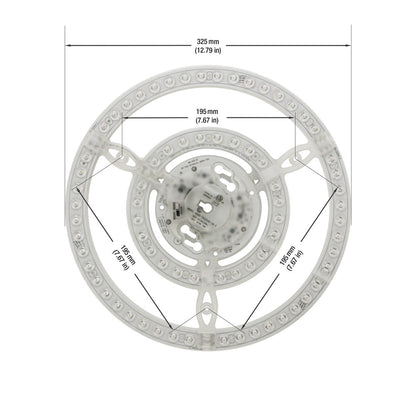 12.6 inch Round Disc LED Module TR32045-2S-T, 120V 30W 3CCT(3K, 4K, 5K), gekpower