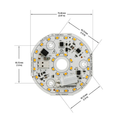 3.14 inch Round Disc LED Module TR08024, 120V 24W 3000K(Warm White), Gekpower