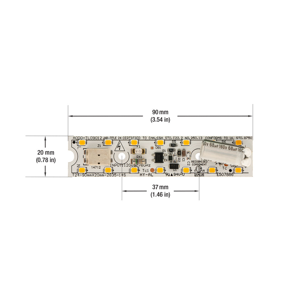 3.6 inch Linear LED Module TL09009, 120V 9W 3000K(Warm White), gekpower