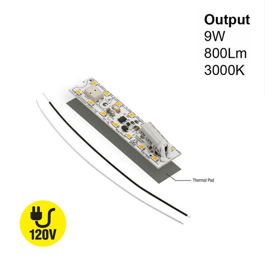 3.6 inch Linear LED Module TL09009, 120V 9W 3000K(Warm White), gekpower