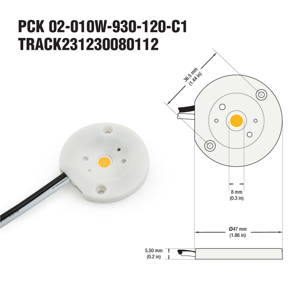 PCK 02-010-930-120-C1 YUNLT LED Module, 120V 10W 3000K(Warm White), gekpower