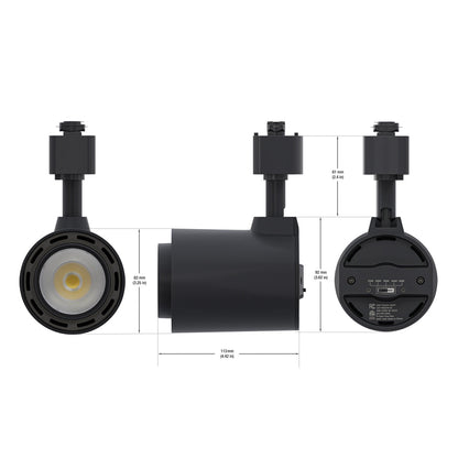 Black LED Track Light Head VBD-LW-TRB20W-5C-B-XX, 120V 20W 5CCT(2.7K, 3K, 3.5K, 4K, 5K), gekpower