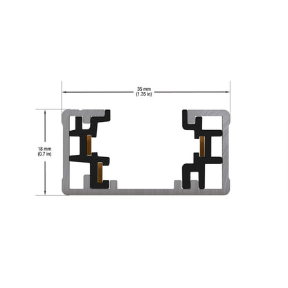 8ft Black H-Type LED Track Lighting Channel VBD-0308-TCHB