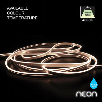 10M(32.8ft) LED Neon light Strip VBDFS-4K-Neon-4MM 168 LED/m, 4000K Dimmable Silicone Waterproof Casing Side Emitting, gekpower