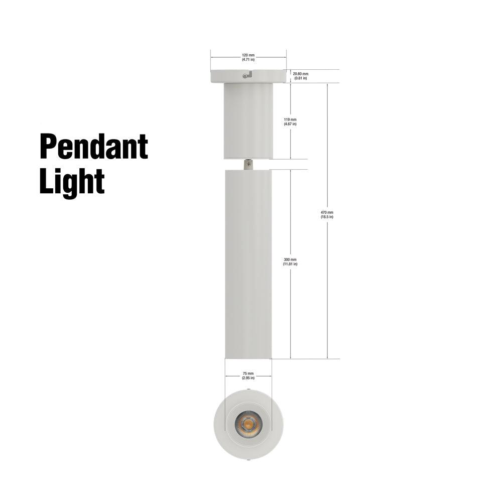 Adjustable height white Pendant Light Dimmable VBD-TD22D10C-3CCT-W, 120V 10W 3CCT 36 Degree, gekpower