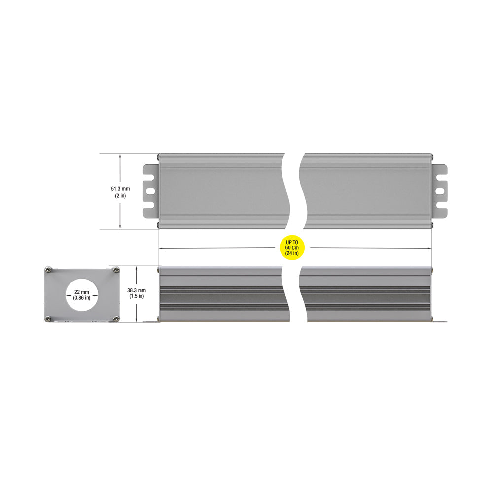 Metal Box for Power Supply 600 x 51.3 x 38.3mm (24 x 2 x 1.5in) - GekPower