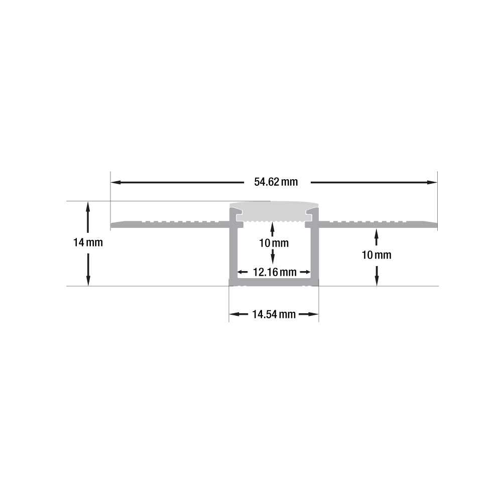 Flexible Drywall(Plaster-In) Deep Recessed Aluminum LED Channel for LED Strips 2Meters(6.5ft) VBD-CH-D11-2