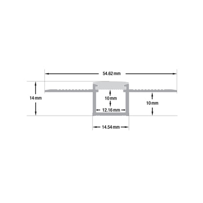 Flexible Drywall(Plaster-In) Deep Recessed Aluminum LED Channel for LED Strips 2Meters(6.5ft) VBD-CH-D11-2