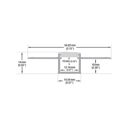 Flexible Drywall(Plaster-In) Deep Recessed Aluminum LED Channel for LED Strips 2Meters(6.5ft) VBD-CH-D11-2