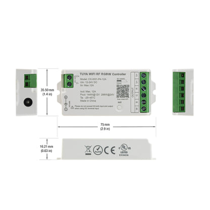 CX-W01-P4-12A-RGBW RF LED Light RGBW Receiver 2.4G Tuya App, gekpower.ca