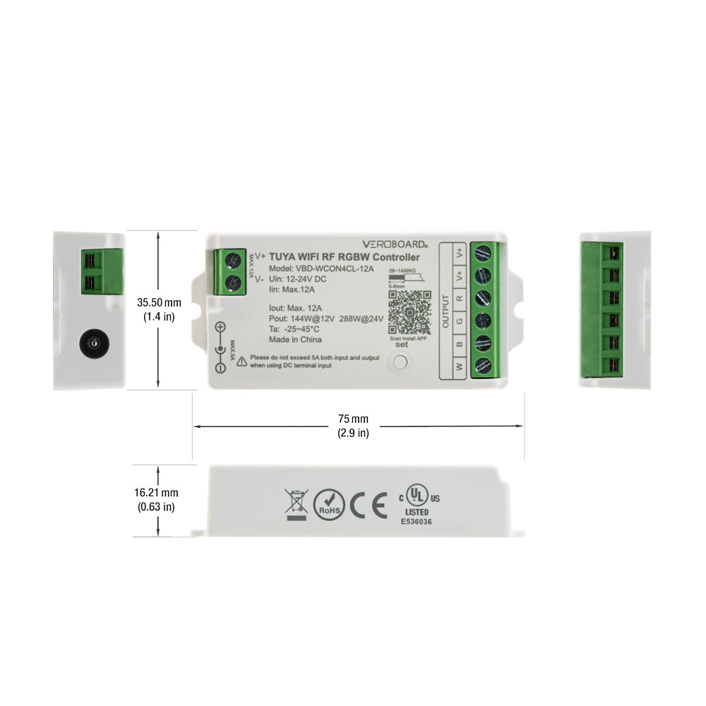 VBD-WCON4CL-12A-RGBW RF LED Light RGBW Receiver 2.4G Tuya App