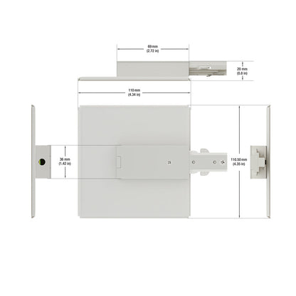 Track Live End Joiner with Cover White VBD-LW-TR02-W