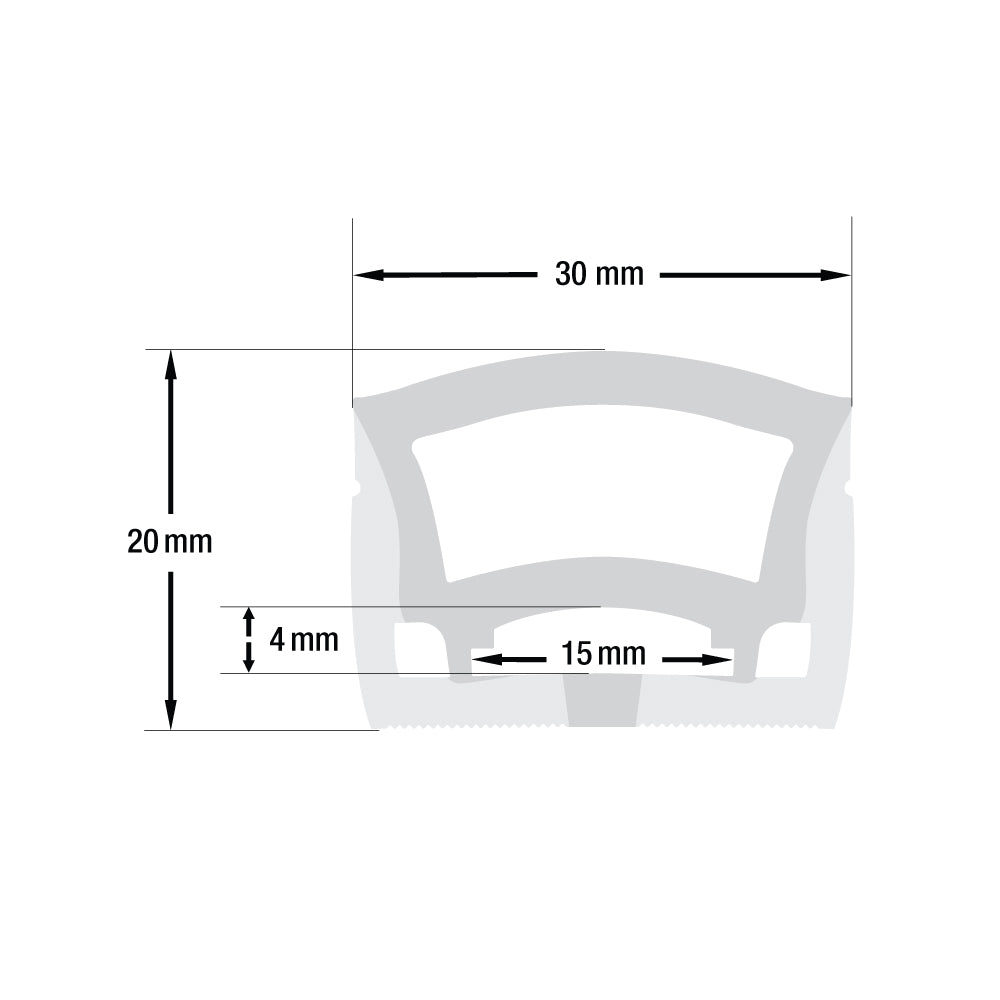 White Silicone Flexible LED Neon channel VBD-N3020-SF-W, per foot(30.5cm) SURFACE Mount, gekpower