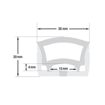 White Silicone Flexible LED Neon channel VBD-N3020-SF-W, per foot(30.5cm) SURFACE Mount, gekpower