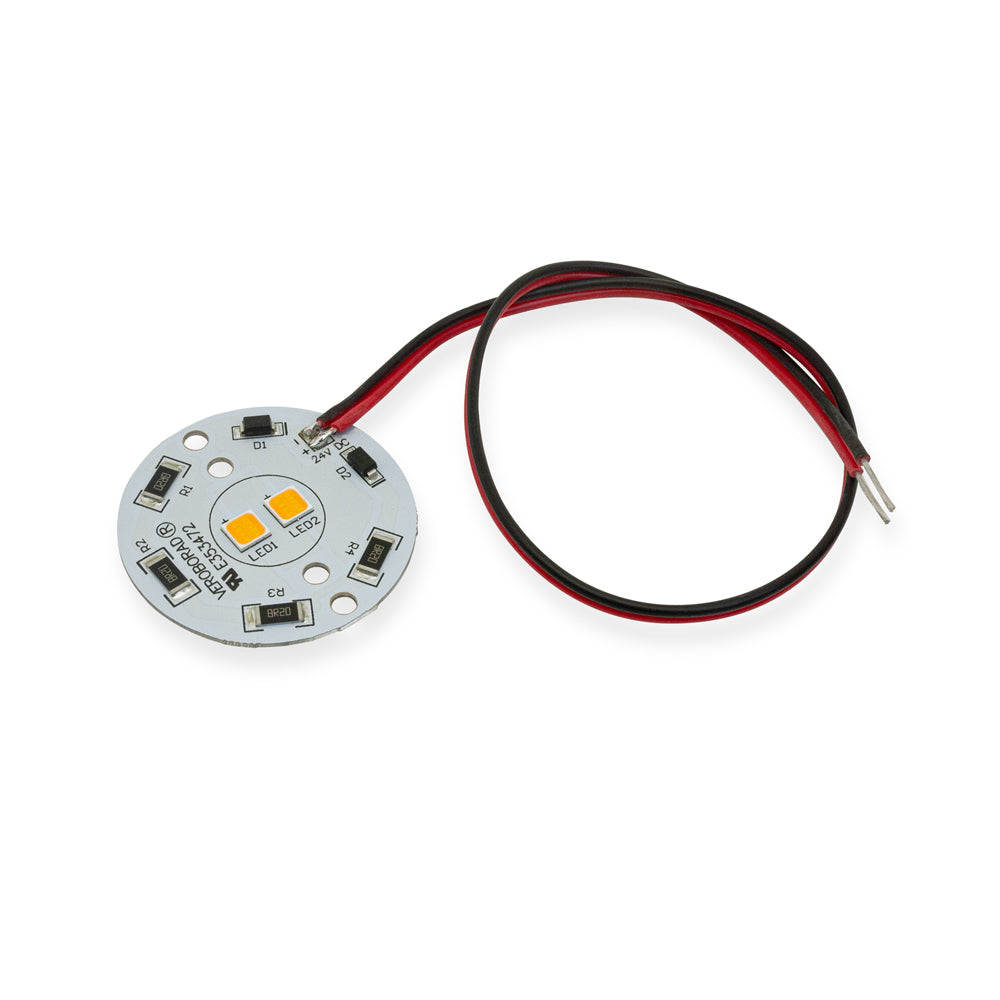 24V Flat Round PCB 2 SMD Dimmable Constant Voltage LED Module 5W 3000K(Warm White)
