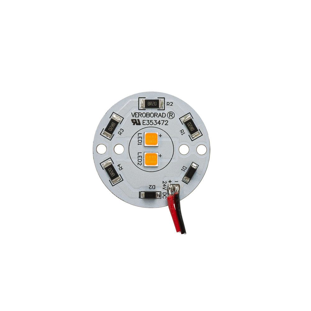 24V Flat Round PCB 2 SMD Dimmable Constant Voltage LED Module 5W 3000K(Warm White)