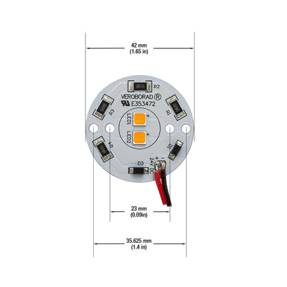 24V Flat Round PCB 2 SMD Dimmable Constant Voltage LED Module 5W 3000K(Warm White)