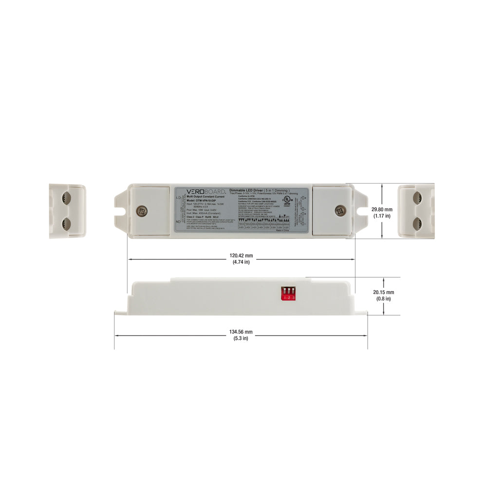 OTM-VPA10-DIP Selectable Constant Current LED Driver (5 in 1 Dimming) 100mA~450mA 3-42V 10W