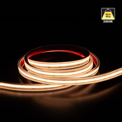 Custom cut Outdoor COB LED Strip Light, 24V 3(w/ft) 233(Lm/ft) CCT(2.7K, 3K, 3.5K, 4K, 5K) per foot