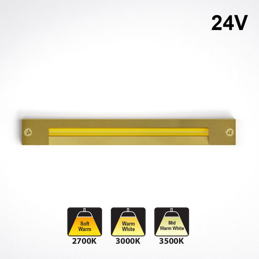 8 inch Linear Cabinet/ Shelf Light 24V 4.5W CCT(2.7K, 3K, 3.5K) Gold, 