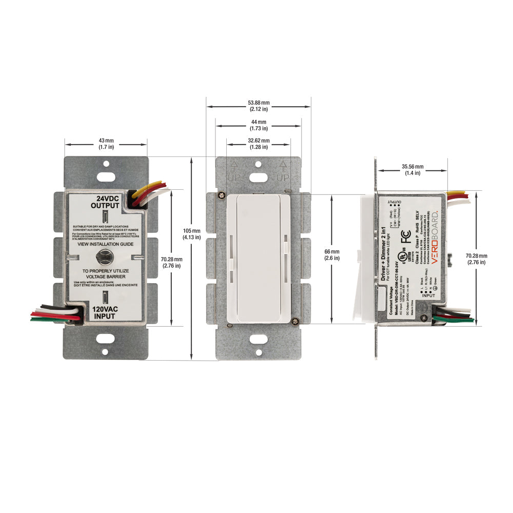 666561436698 - Dimmer+Driver 2in1 96W 24V class2. Single pole/ 3Way