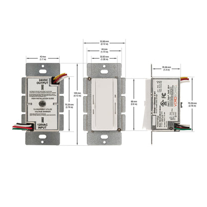 666561436698 - Dimmer+Driver 2in1 96W 24V class2. Single pole/ 3Way