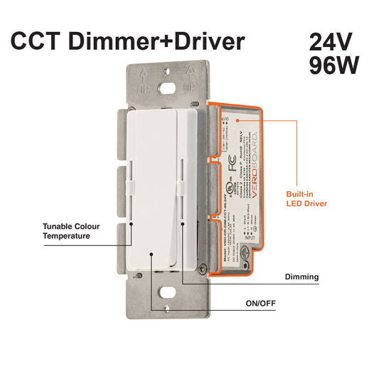666561436704 - Dimmer+Driver+CCT Control Hybrid 96W 24V class2. Single pole/ 3Way