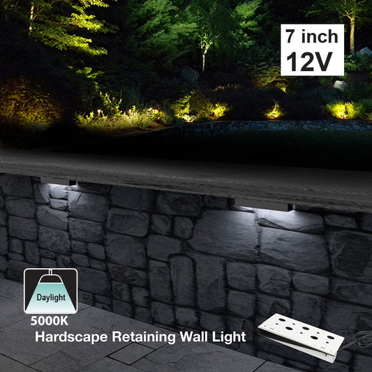 7 inch Outdoor Landscape Retaining Wall Light - 12V 2W 5000K(Daylight)