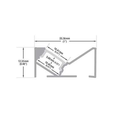 45-degree Linear Architectural Light Fixture Profile, 2Meters (6.5ft) VBD-CH-K2-2