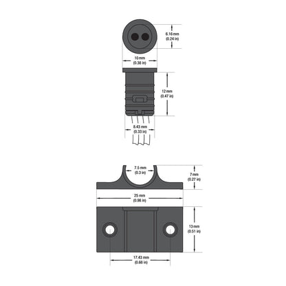 5029M2-B Double Head Door Sensor Switch 12-24V 30Watt Black