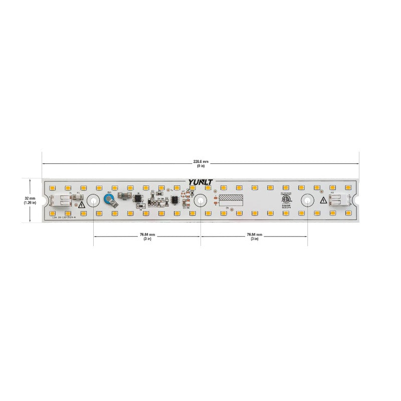 9 inch ZEGA LED module diagram with dimensions and components for model LIN 09-010W-935-120-S3-Z1A.