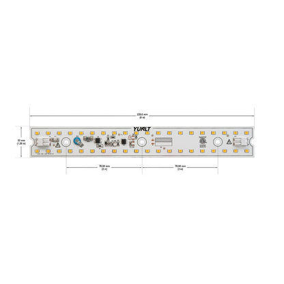 9 inch ZEGA LED module diagram with dimensions and components for model LIN 09-010W-935-120-S3-Z1A.