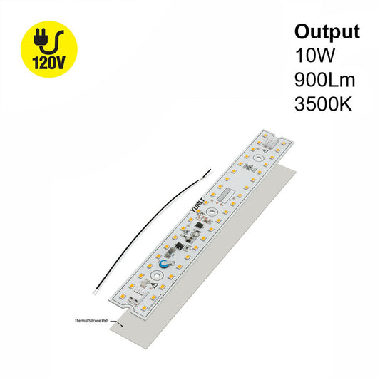 9 inch ZEGA LED module, 120V, 10W, 3500K output, showcasing modern design and efficient lighting features.