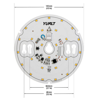 5 inch round ZEGA LED module dimensions and design for lighting applications.