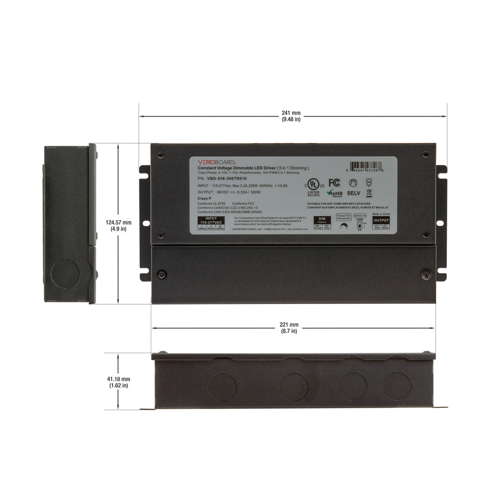 5in1 Dimming led driver Triac/Phase/MLV/ELV/0-10V/Potentiometer/10V PWM, LED Driver 36V 300W