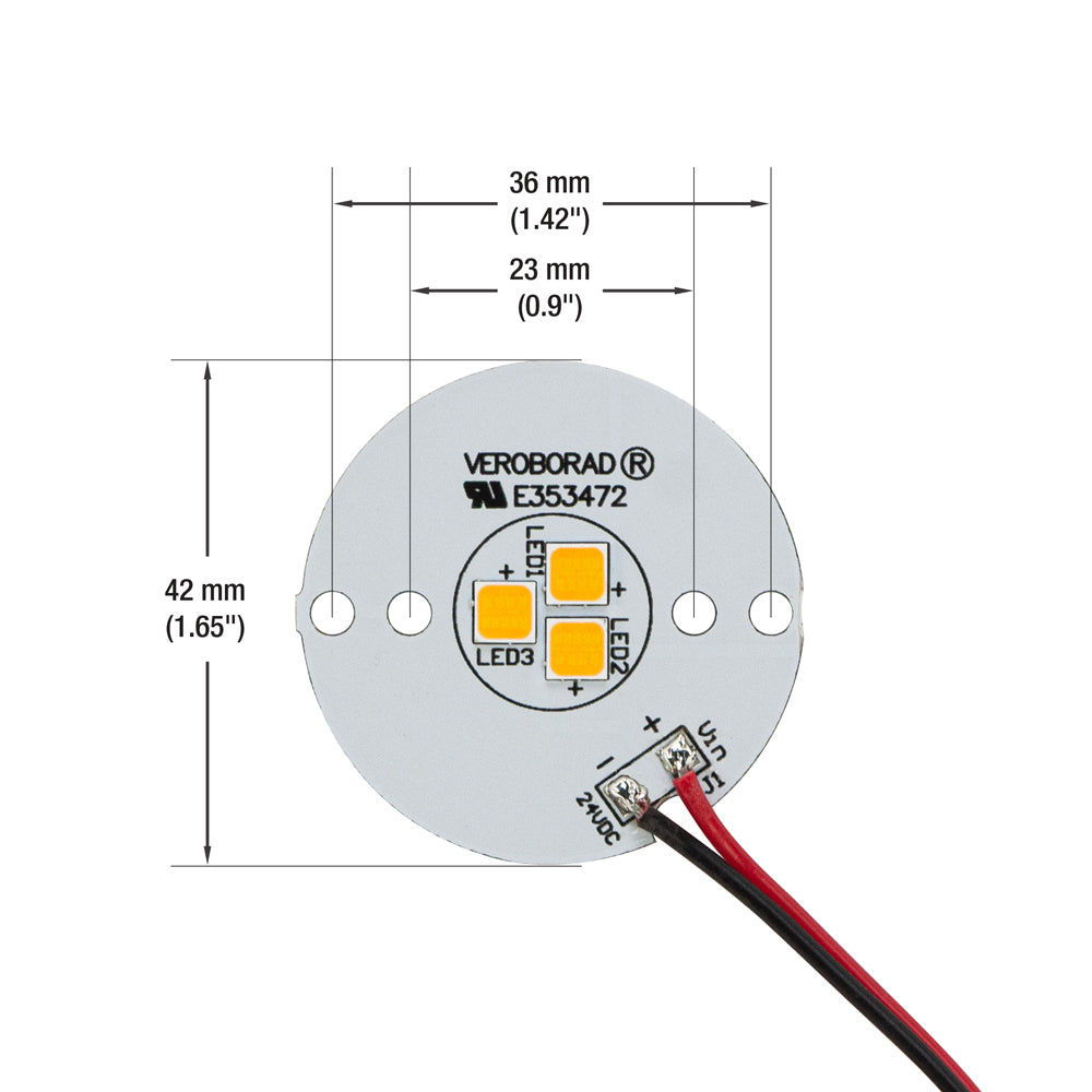 Module Dimmable 24V flat round dimmable constant voltage LED Module PCB 3 SMD 3W ...