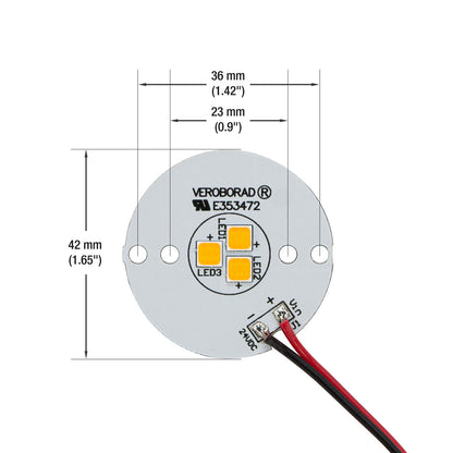 24V flat round dimmable constant voltage LED Module PCB 3 SMD 3W With 6 inch Wire CCT(2.4K, 2.7K, 3K, 3.5K, 4K, 5K)