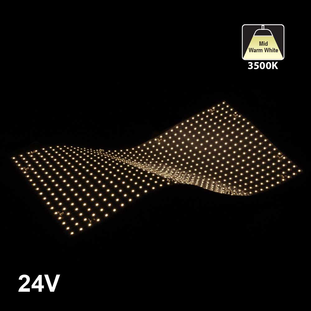 Flexible LED Backlight Sheet for behind Stone and Glass, 24V 24W 3500K(Mid-Warm White)
