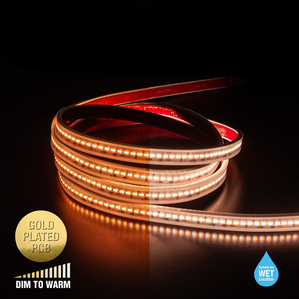 Custom cut Outdoor Dim to Warm LED Strip - 24V 5(w/ft) 1018(Lm/ft)