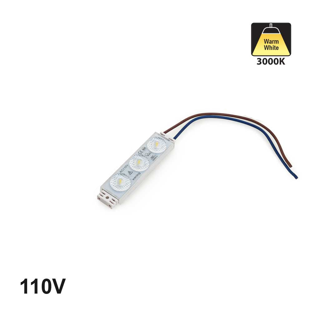 Outdoor Single LED Module, 110V 1.5W 3 LEDs, 3000K(Warm White)