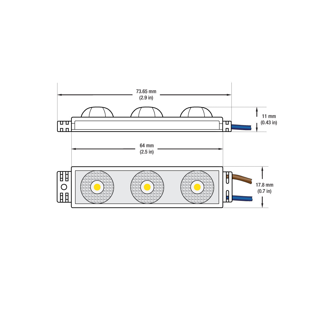 Outdoor Single LED Module, 110V 1.5W 3 LEDs, 3000K(Warm White)