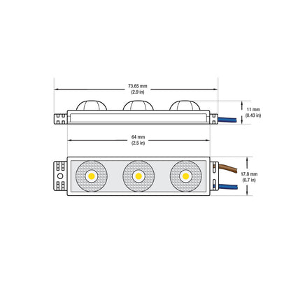 Outdoor Single LED Module, 110V 1.5W 3 LEDs, 3000K(Warm White)