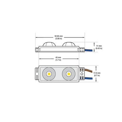 Outdoor Single LED Module, 110V 1.1W 2 LEDs, 3000K(Warm White)