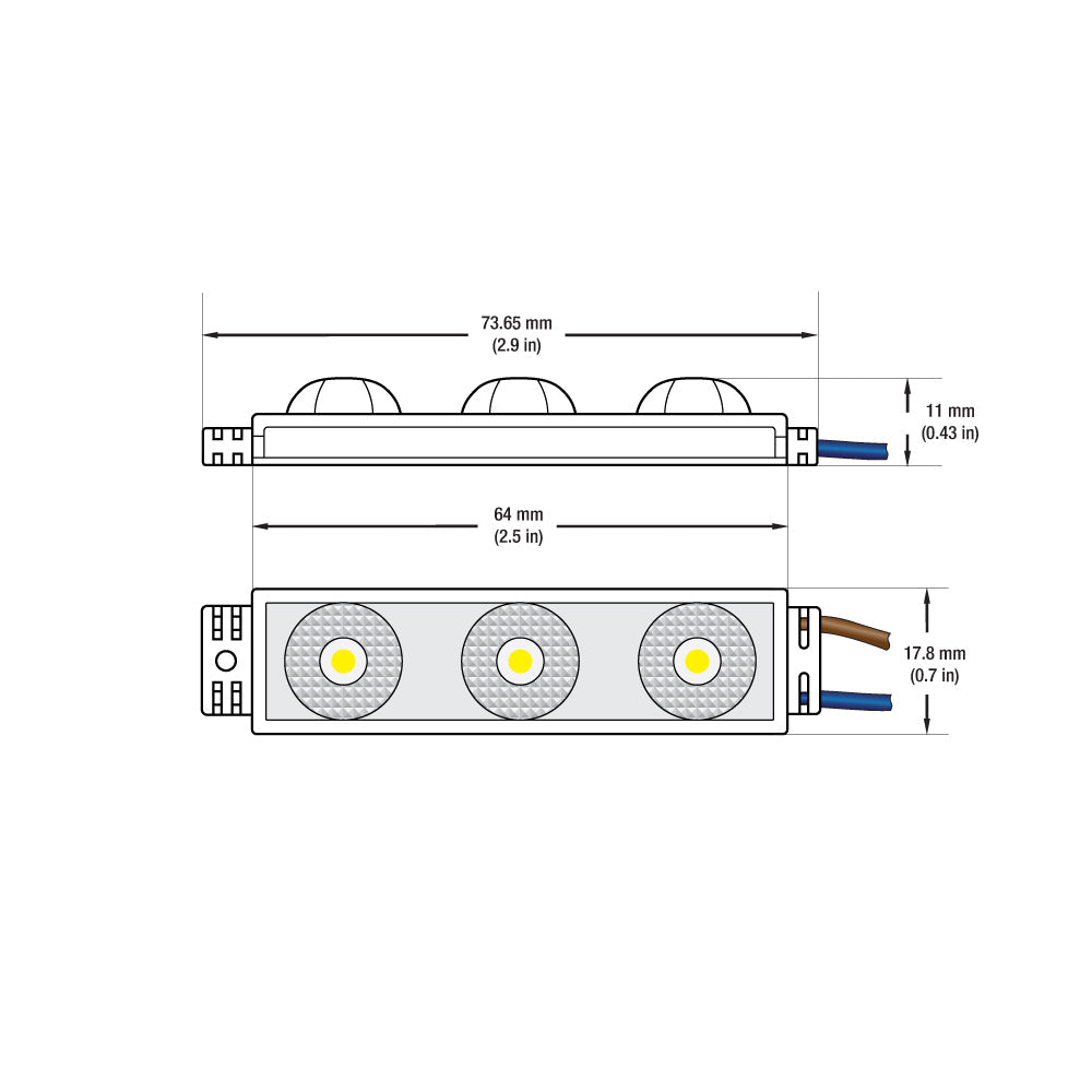 Outdoor Single LED Module, 110V 1.5W 3 LEDs, 6000K(Cool White)