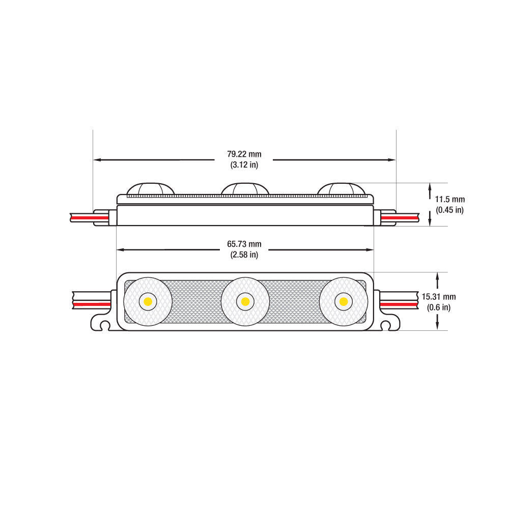 LED Backlighting for sign, 110V 1.5W/pcs 3 LEDs, 3000K (Pack of 50)
