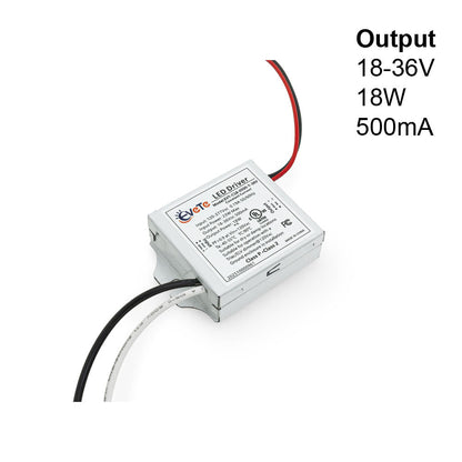 EVT-C18-0500-T-36V Constant Current Triac Dimming LED Driver, 500mA 18-36V 18W