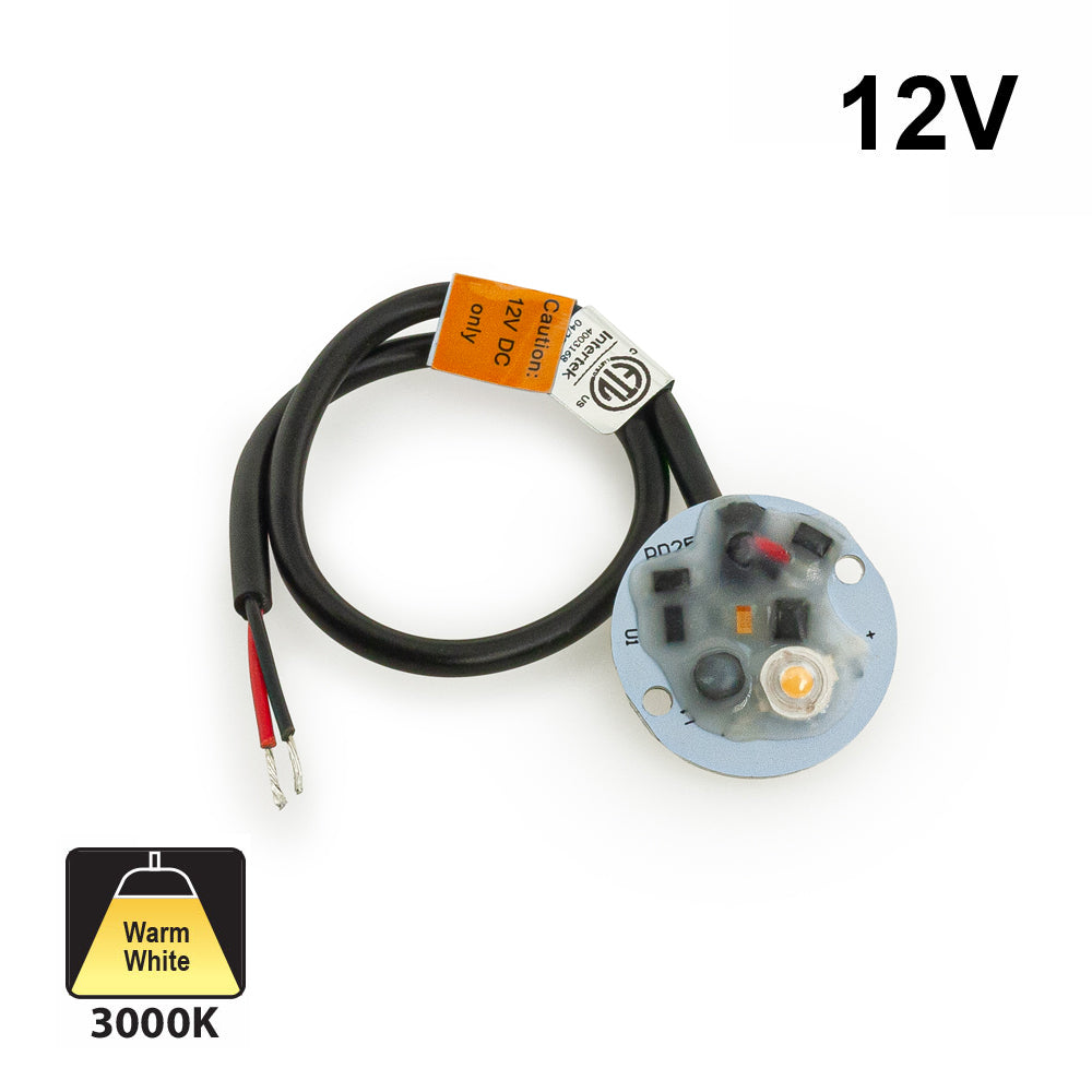 12V Round PCB Dimmable Constant Voltage LED Module 3W 3000K(Warm White)